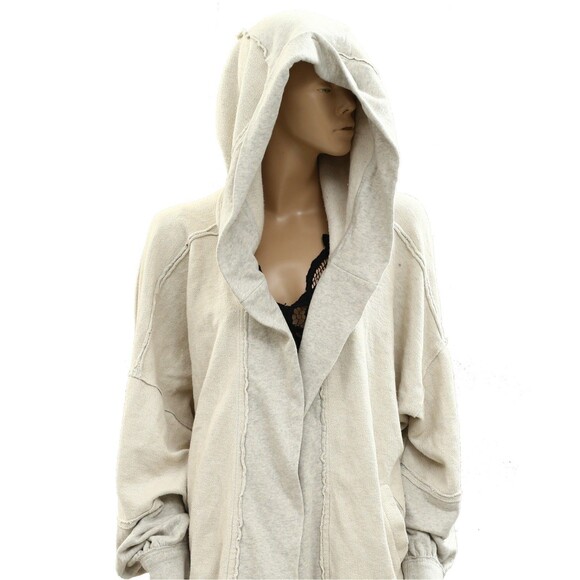 Free People We The Free Carissa Cardi Hoodie Top Oversized longline M NEW 284290 - Picture 11 of 14